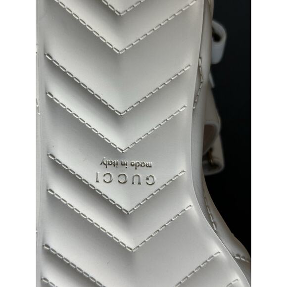 Gucci GG Quilted Open Toe Women’s White Leather Sandals 10 US (40 Eu) 776936 NIB - Picture 15 of 16